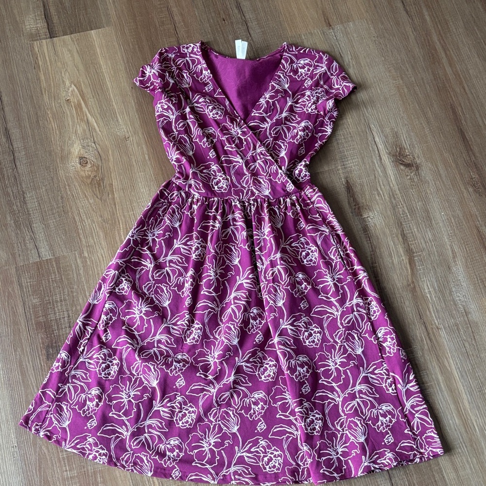 Pact Women’s Berry Floral Wrap-Style Dress